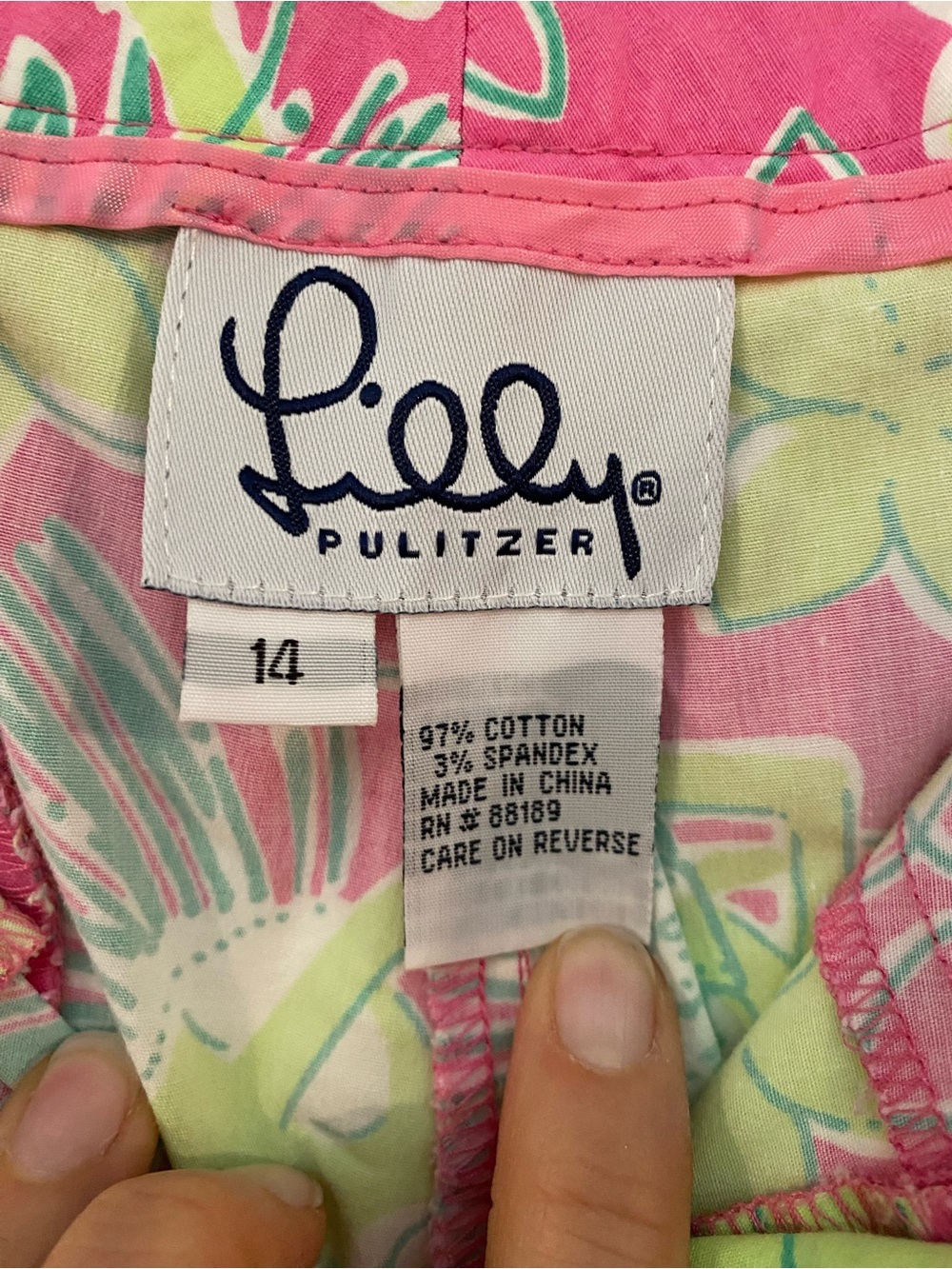 Lilly Pulitzer “Rock A Hula Monkey” Hot Pink & Green Floral Cropped Pants - 14 - Picture 2 of 6
